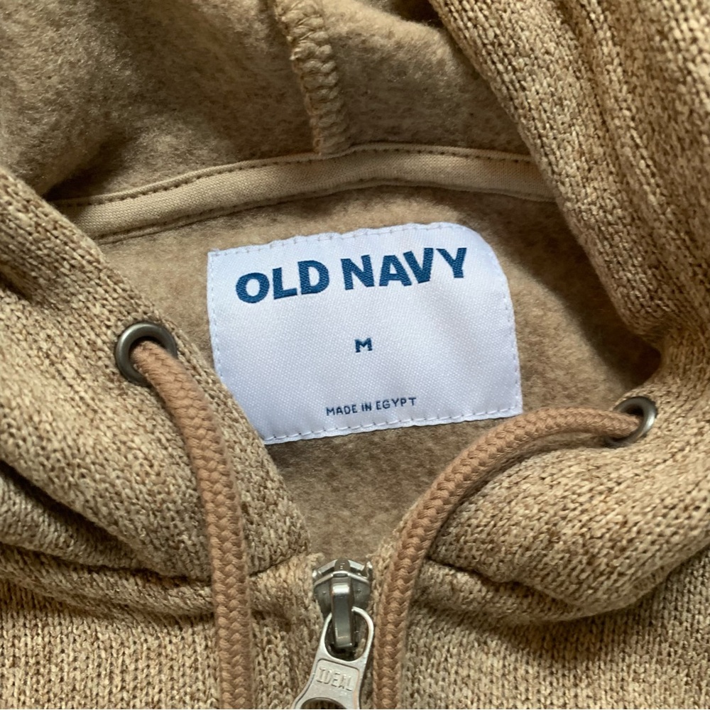 Old Navy Mens Fleece-Knit Zip Hoodie | M | Camel Brown NEW!! - Picture 7 of 10